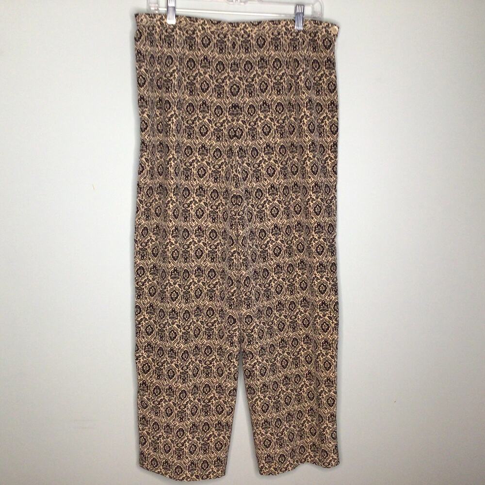 Talbots Side Zip Pure Silk Wide Leg Trousers Sz 16 petite